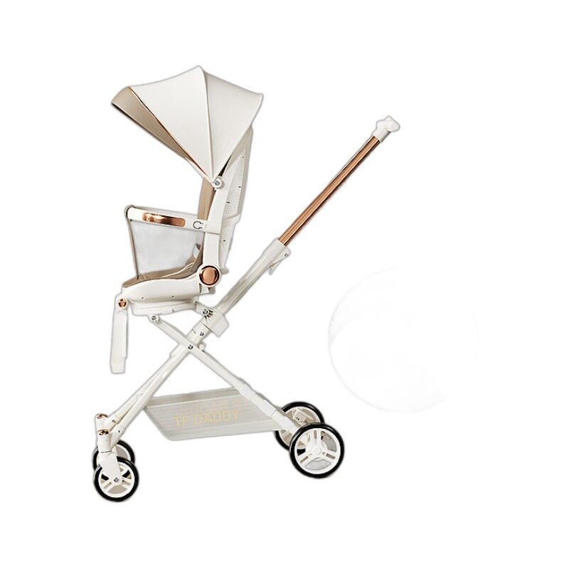 The high-view baby-walking artifact can sit and lie down and fold two-way to walk the baby stroller.