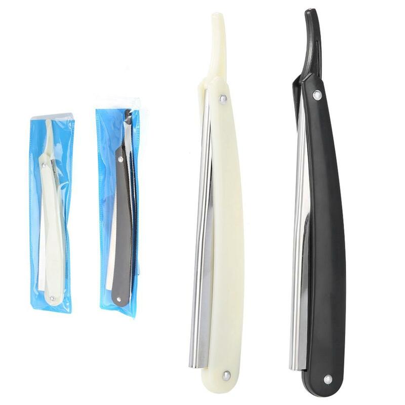2 Colors Alloy HaircutAnti-Slip Razor Straight Blade Folding Double-Sided Telescopic Knife Holder With Blade Hairdressing Salon