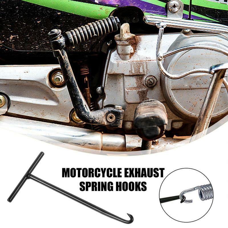 Motorcycle Tools Pipe Spring Puller Car Exhaust Spring Hook Wrench Removal T Shaped Handle Spring Puller Motorcycle Tool Kit