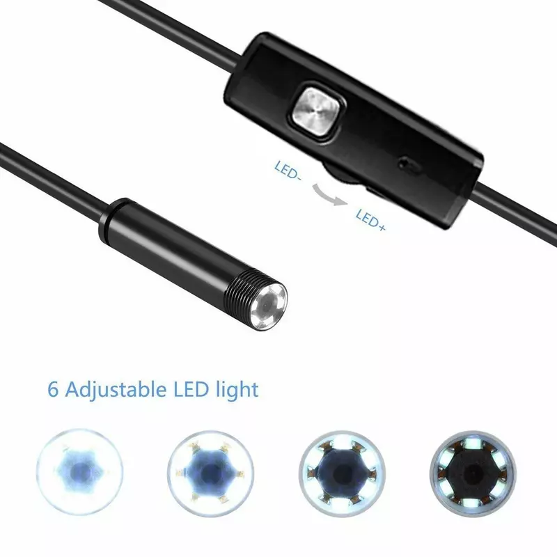 5.5mm Sewer Industrial  Endoscope Piping Endoscopy Type C Flexible Snake Mini Camera 3 in 1 Automotive Borescope for Android