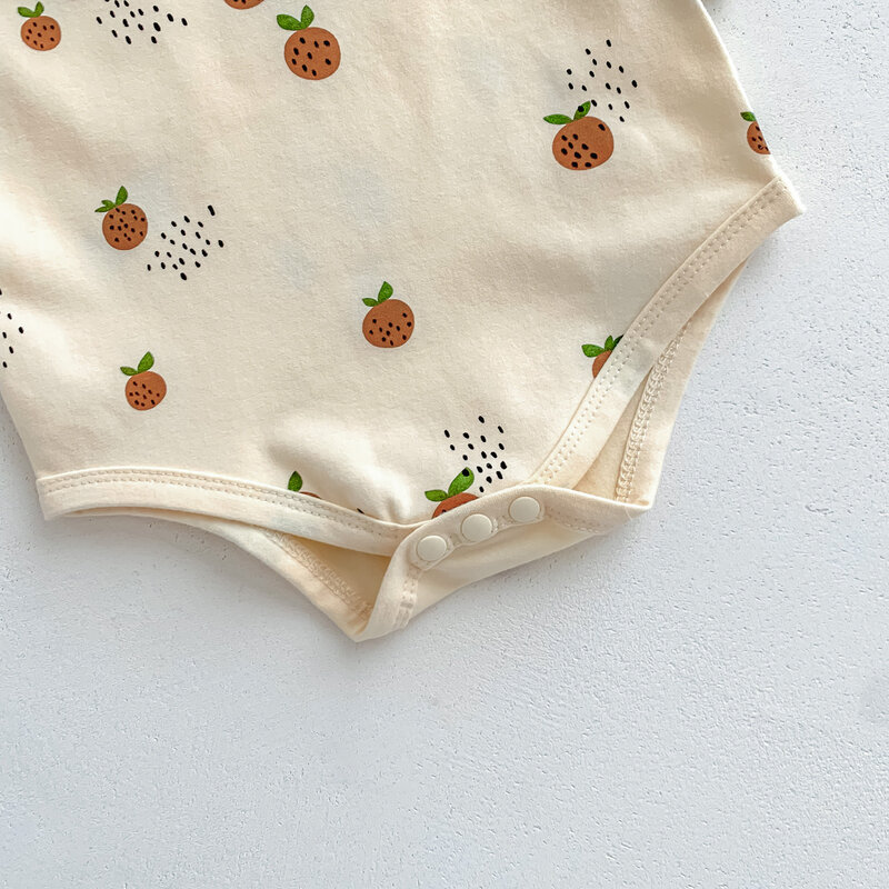 Baju monyet anak motif buah Nordic-terinspirasi: Bodysuit bayi katun menggemaskan untuk bayi baru lahir-pakaian rumah nyaman sempurna