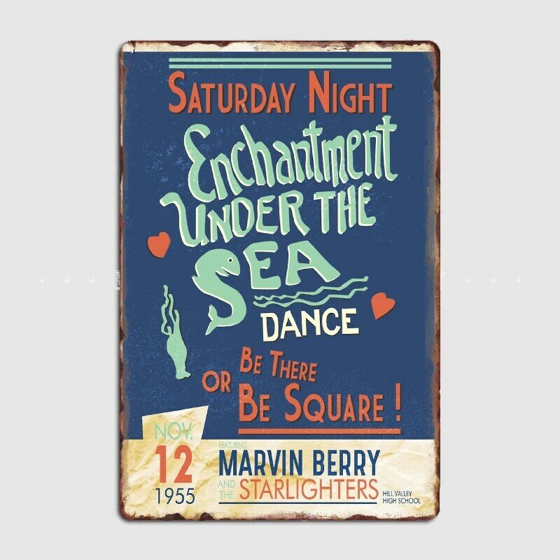 Poster de cartaz de poster de estanho o encanto sob o mar dança sinal de metal clube casa caverna pub engraçado