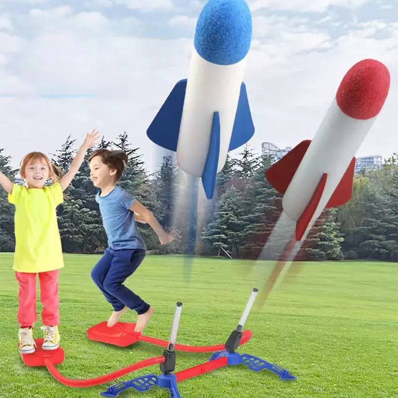 Zabawka z wyrzutnią pompka nożna dla dzieci gra sportowa skakać na świeżym powietrzu zestaw do gry dziecko skakać zabawki z lat gra sportowa dla dzieci