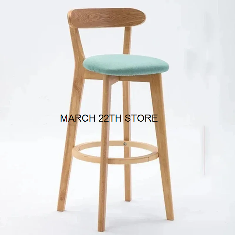 Деревянный высокий барный стул, барный стул, Скандинавская спинка, современный пол, минималистичный стол, стул, кухонная мебель