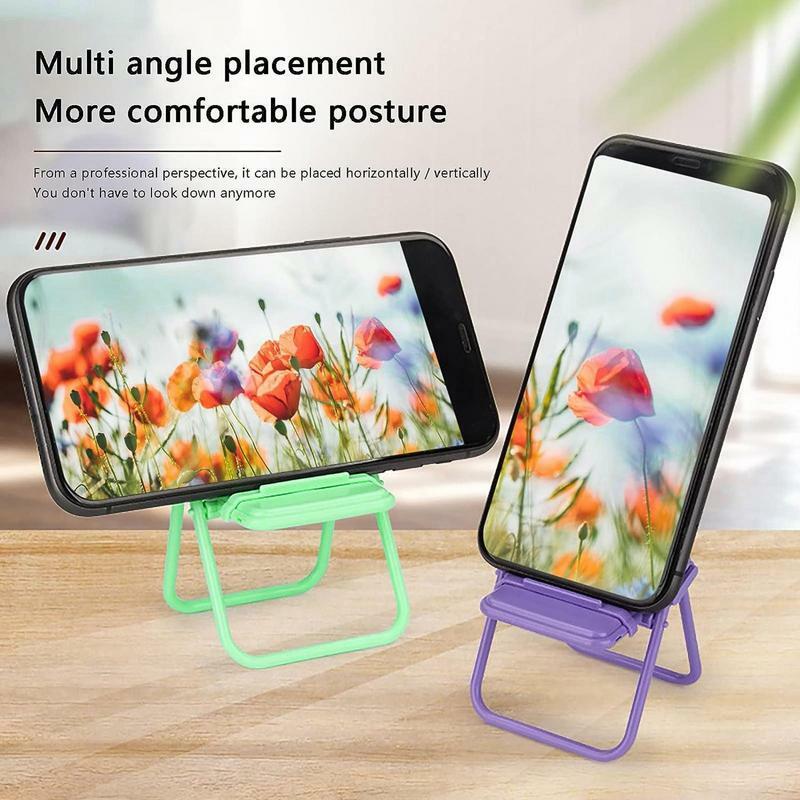 Mini Silla de soporte para teléfono móvil portátil, taburete plegable ajustable colorido, soporte de escritorio para teléfono móvil, ipad