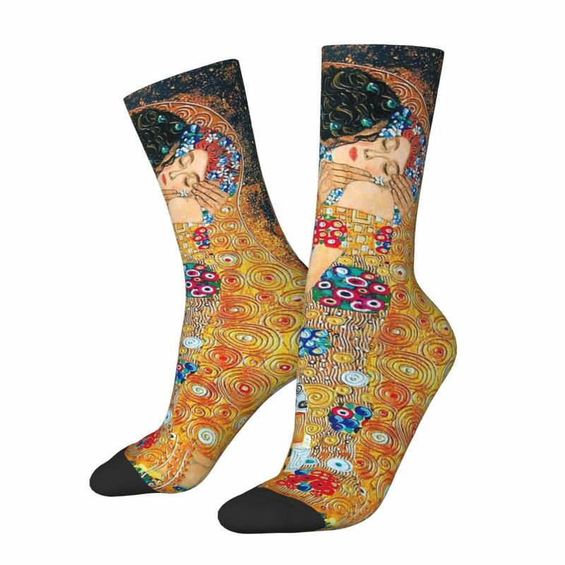 Gustav Klimt - The Kiss Socks Harajuku calze di alta qualità calze lunghe per tutte le stagioni accessori per regalo di compleanno donna uomo