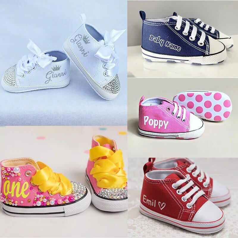 Детская обувь ручной работы с рисунком имени ребенка, обувь для новорожденных на шнуровке, обувь для малышей