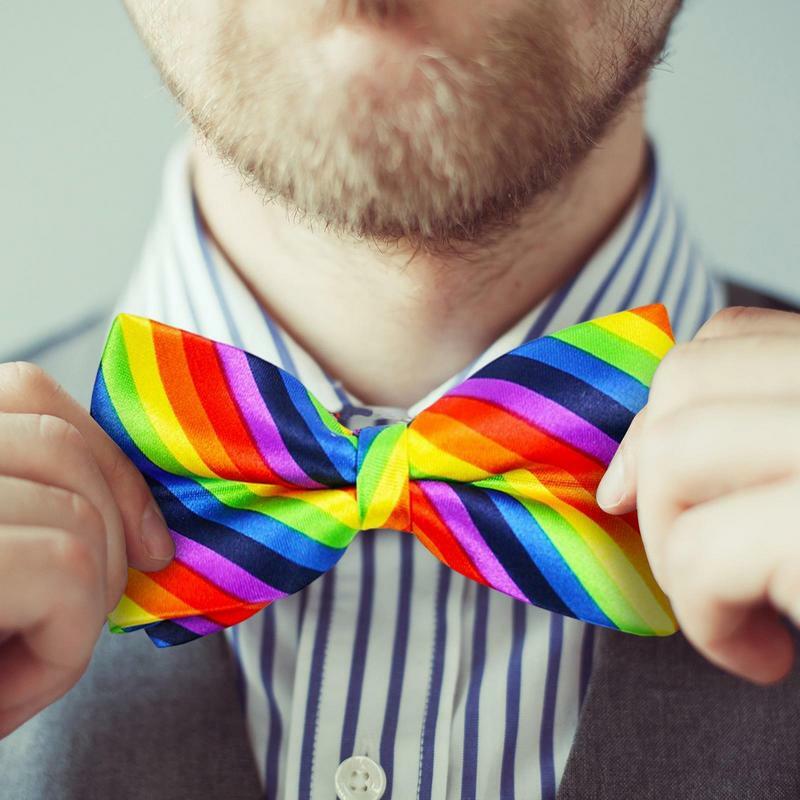 Радужный галстук-бабочка для гомосексуалистов, яркие радужные галстуки-бабочки для взрослых и детей