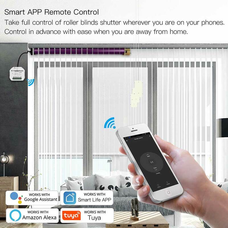Remote Control Aplikasi Tuya Smart Life Motor Rana Roller Blinds Modul Sakelar Tirai Pintar WiFi Mini Bekerja dengan Alexa Google Home