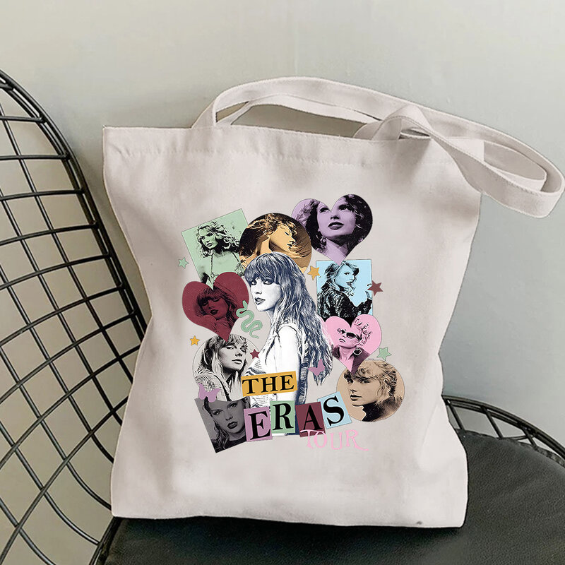 Hot Taylor Swift The Eras Tour Folklore ispirato grafica estetica borsa borsa di tela Shopper Bag
