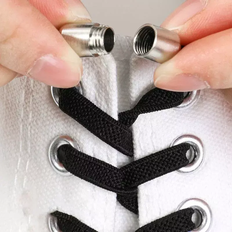Metal Capsule Shoelaces Semicircle Buckles No Tie Buckle Connector for Shoes Sneakers Shoelace Kids Adult Quick Tie Shoe Laces