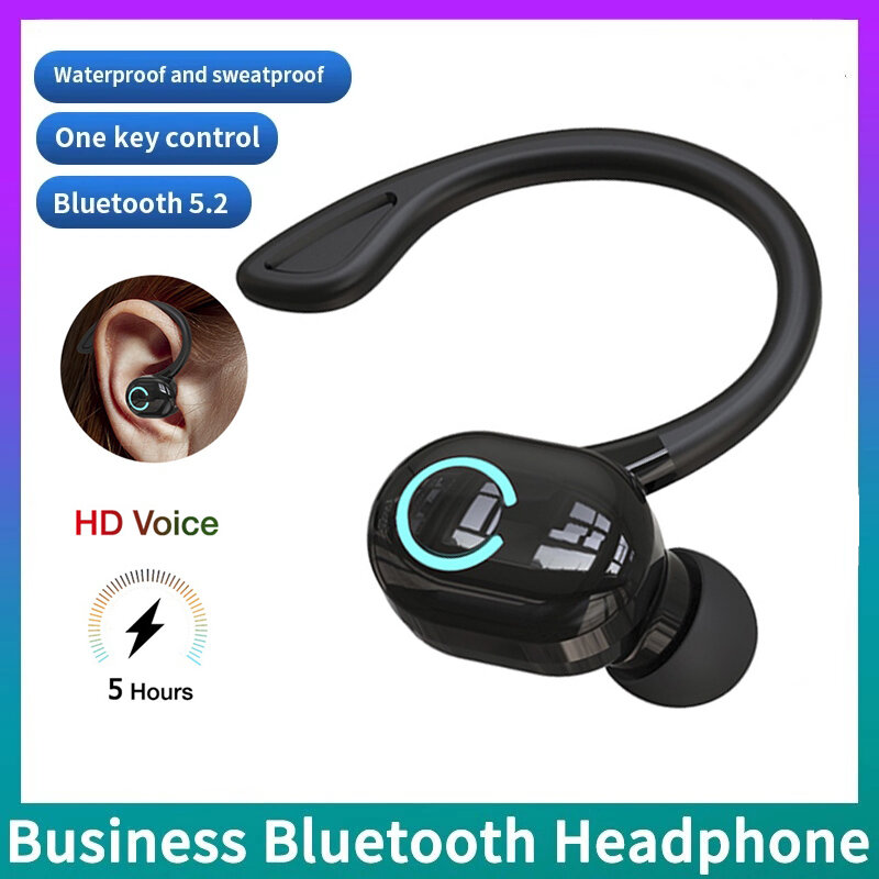 หูฟังไร้สายบลูทูธ5.0หูฟังมีไมค์ Single In-Ear กันน้ำสำหรับกีฬาหูฟัง TWS ชุดหูฟังแฮนด์ฟรี Bluetooth
