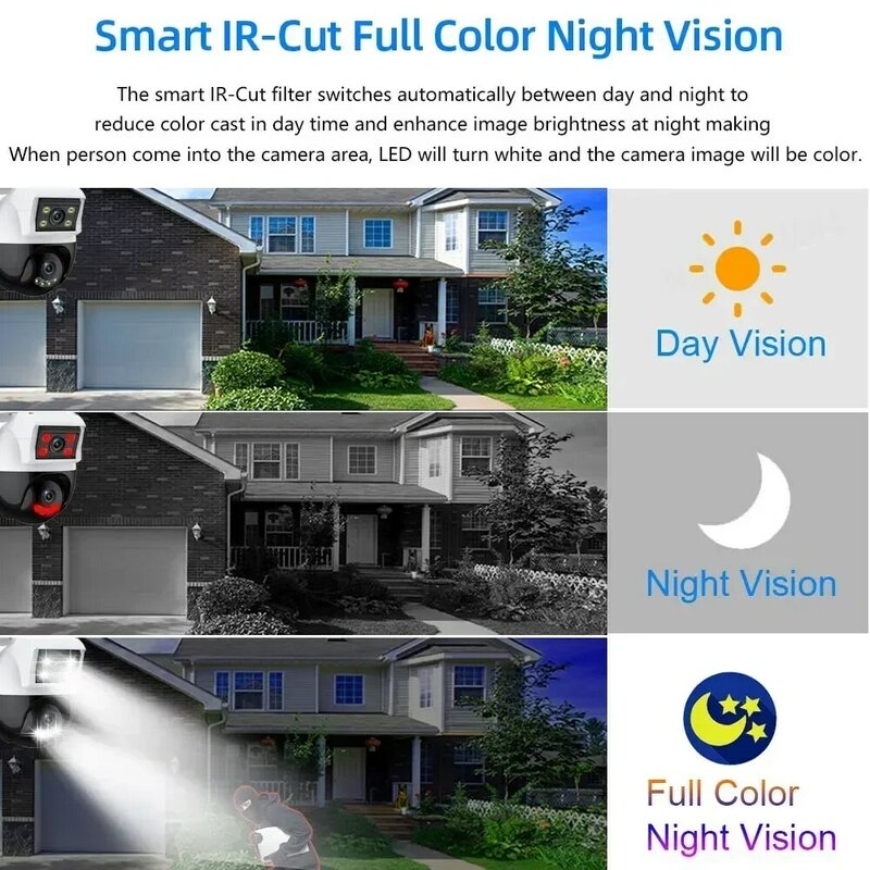 ICsee 4K 8MP UHD Video WIFI Surveillance Camera Two Way Audio Full Color AI Tracking Outdoor Smart Home CCTV Security Camera PTZ