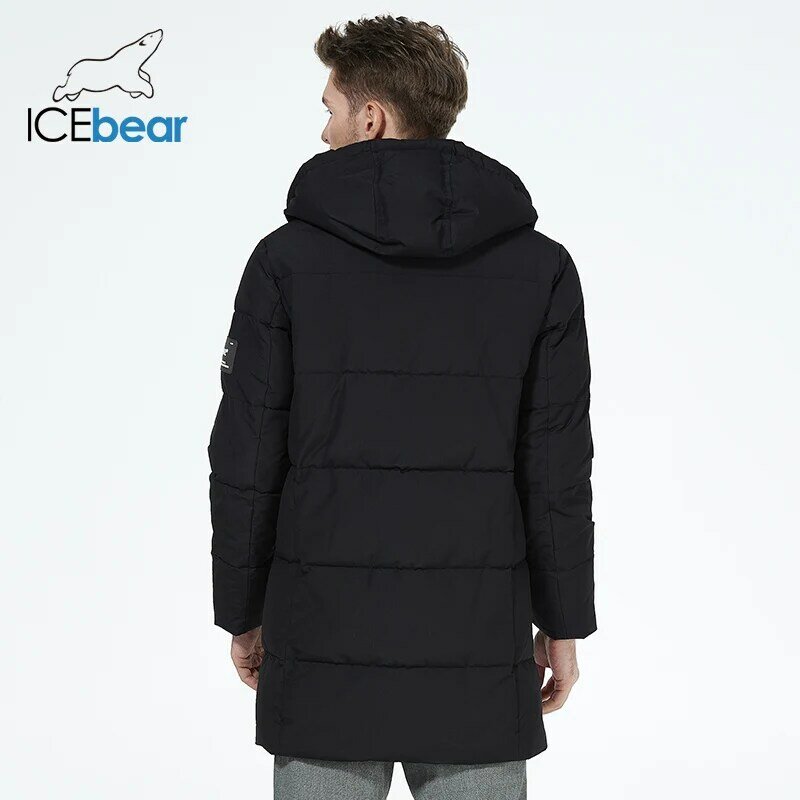ICEbear-Puffer Parkas de comprimento médio masculino, jaquetas casuais, casaco de algodão, inverno, 2023, MWD3061D