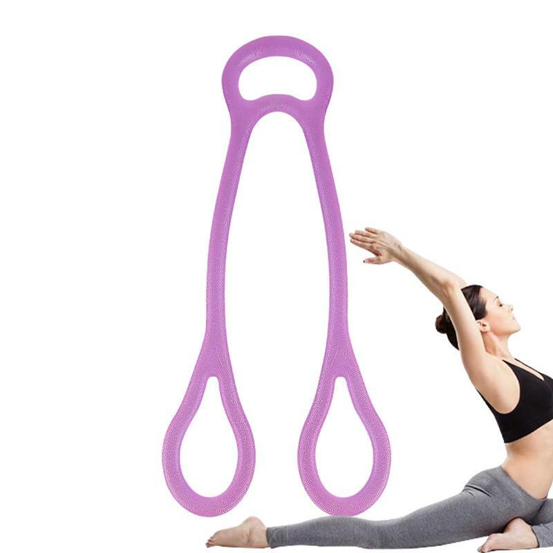Cuerda elástica de ejercicio de tres anillos, bandas de ejercicio para ayudas de Yoga, suave y resistente cuerda de tracción de Fitness, bandas de entrenamiento elásticas para