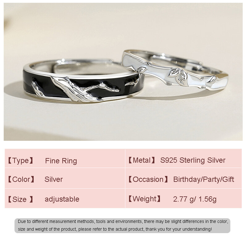 NEW European Spring Dead Trees 925 Silver Couple Finger Ring For Women Birthday Party Gift Jewelry