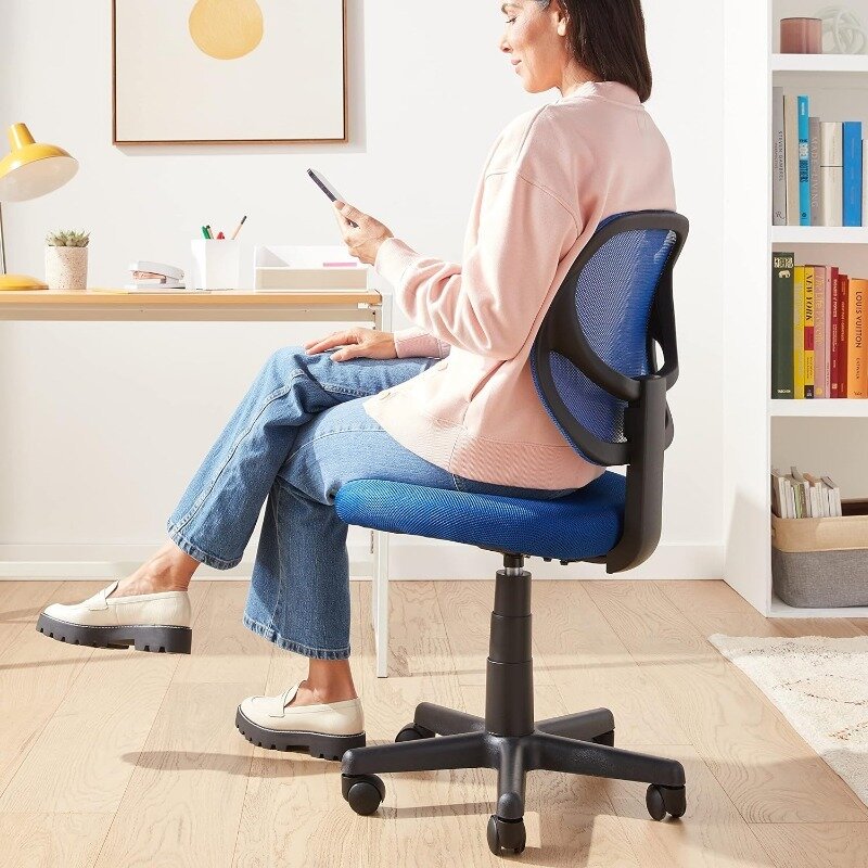 Kursi meja tugas komputer kantor, punggung rendah, kursi pneumatik, jaring bernapas, dapat disesuaikan, putar, 21.25 "D x 22.5" L x 38 "H