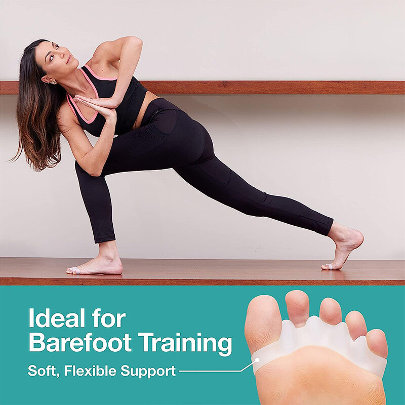 Espaciadores de silicona para dedos de los pies, alisadores de juanete y Martillo para correr y practicar Yoga, 1 par