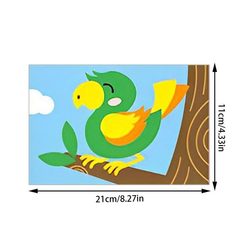 Colorful DIY Handicrafts Sand Art Pictures Drawing Set Toy Color Sticker Paper Crafts Sand Art Educational Toy For Kids