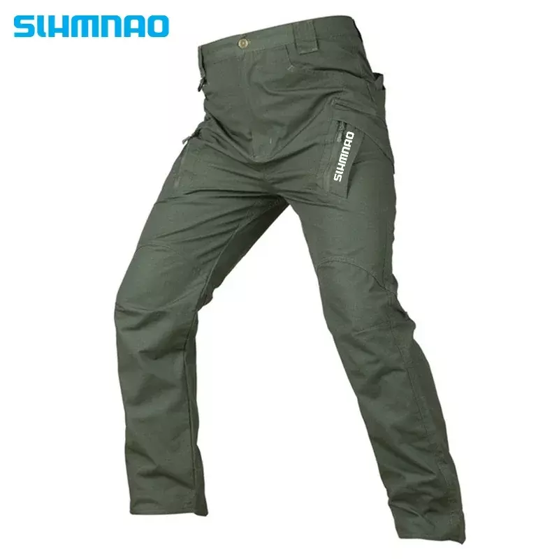 Pantaloni tattici estivi X9 pantaloni da pesca Multi tasche elastici Slim Fit da uomo pantaloni da lavoro a gamba dritta all'aperto