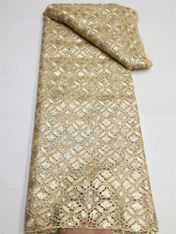 Нигерийская африканская кружевная ткань, вышивка 2022, высококачественный гипюр, ткань для свадебного платья 5 ярдов LY1614