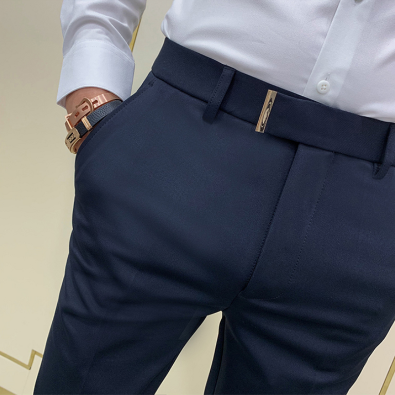 2022 terno calças primavera homem terno calças moda casual magro negócio terno calças masculino festa de casamento trabalho clássico grande 36