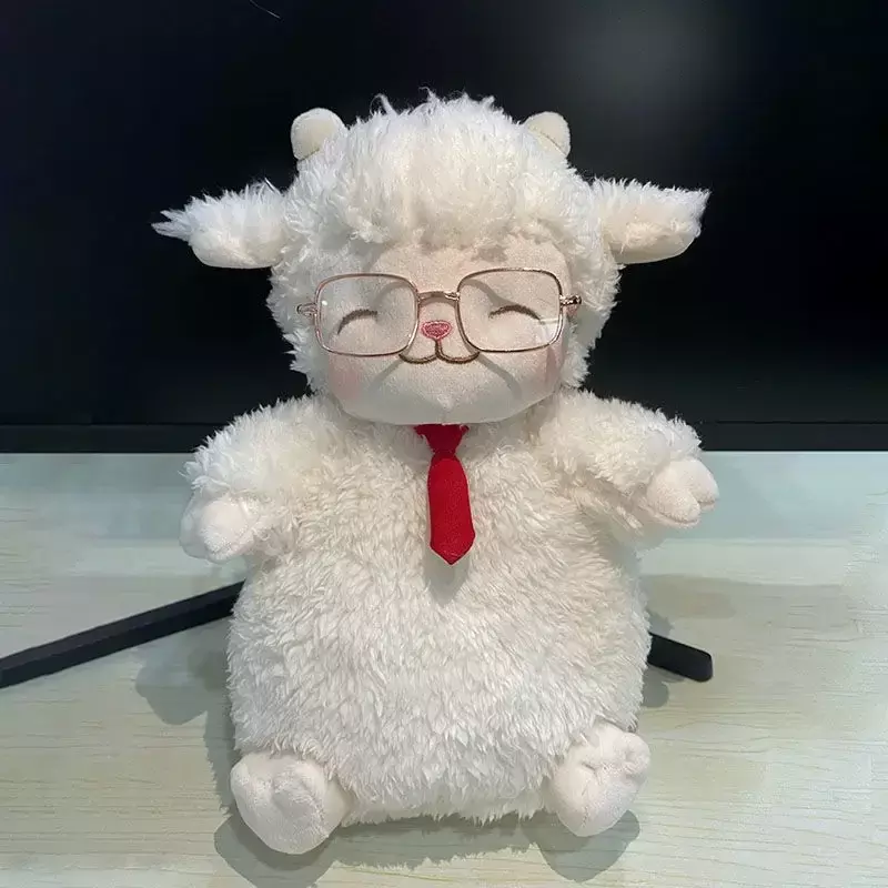 MINISO oveja serie Baa felpa flor de cerezo muñeca blanca cálida suave Cordero de pie almohada Kawaii juguete para niños regalo de cumpleaños
