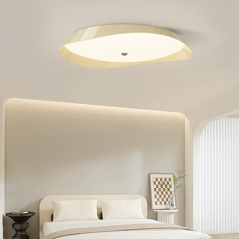 Lampu langit-langit kamar tidur LED, alat penerangan rumah minimalis gaya Krim Perancis Baru, perlengkapan lampu ruang tamu