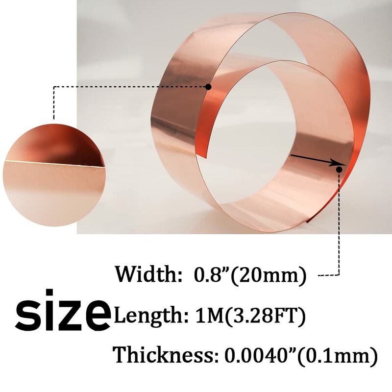 純銅線ストリップ,0.15/0.2mm,1メートル,18650リチウム電池用,溶接機21700x10mm