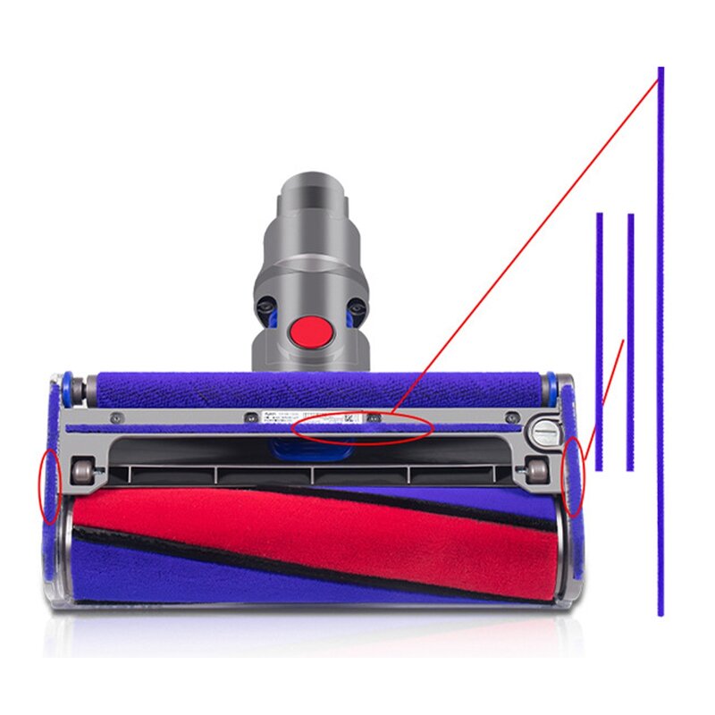 Escova de assoalho elétrico adesivo para aspirador Dyson, Soft Plush Strip Acessórios, V7V8V10V11, 6pcs