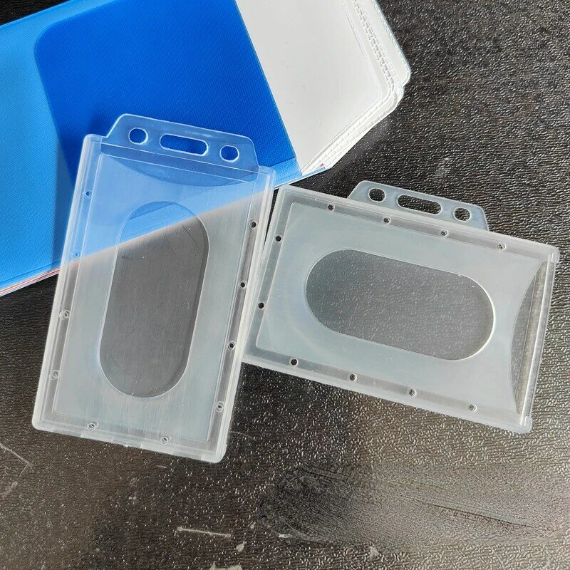 Transparente plástico id tag trabalho pass empregado capa de cartão de manga titular crachá claro crachá de trabalho caso protetor de licença
