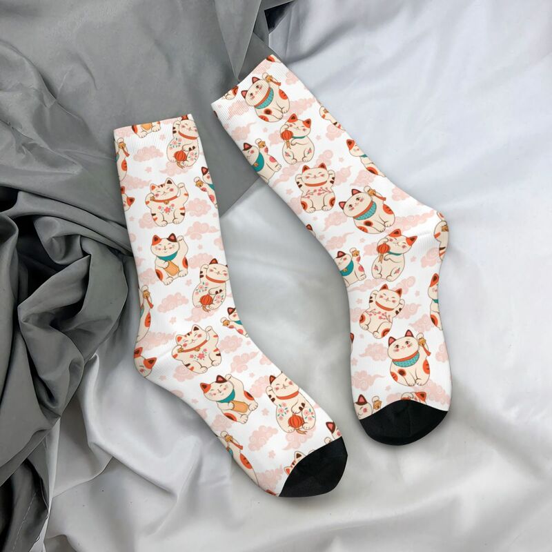 Lucky Cat Fortune Symbol Socks calzini Casual per gatti asiatici da donna da uomo Harajuku primavera estate autunno inverno calzini a tubo centrale regalo