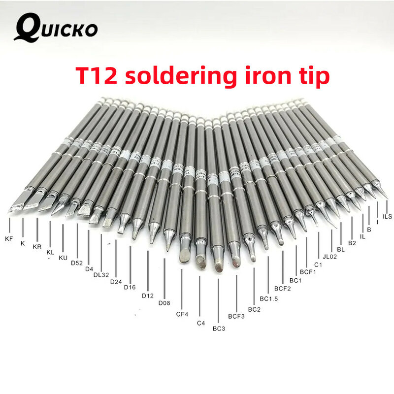 QUICKO-puntas de cabeza de soldador serie T12, punta de repuesto, T12-K, BC2, BC3, JL02, D24, KU, ILS, BL I, para FX951, FX-952