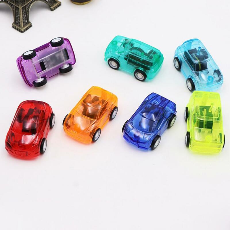Mini voiture en plastique pour enfants, jouet facile à jouer, Transparent, couleur bonbon