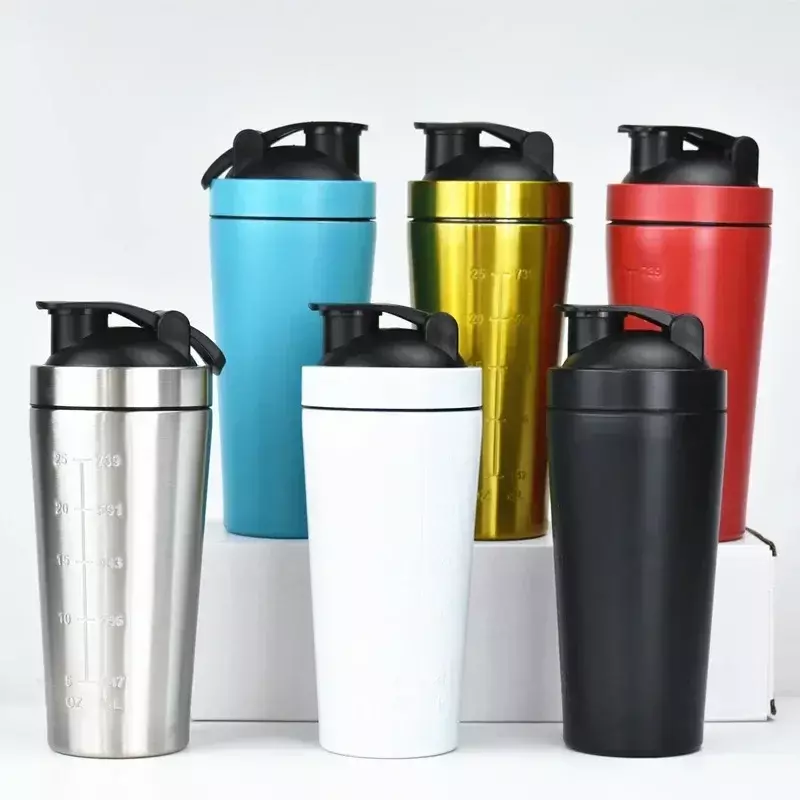 Tazza per Shaker per proteine in acciaio inossidabile tazza per sport Fitness portatile agitatori per la nutrizione tazza per bottiglie d'acqua tazza per l'acqua agitatori portatili