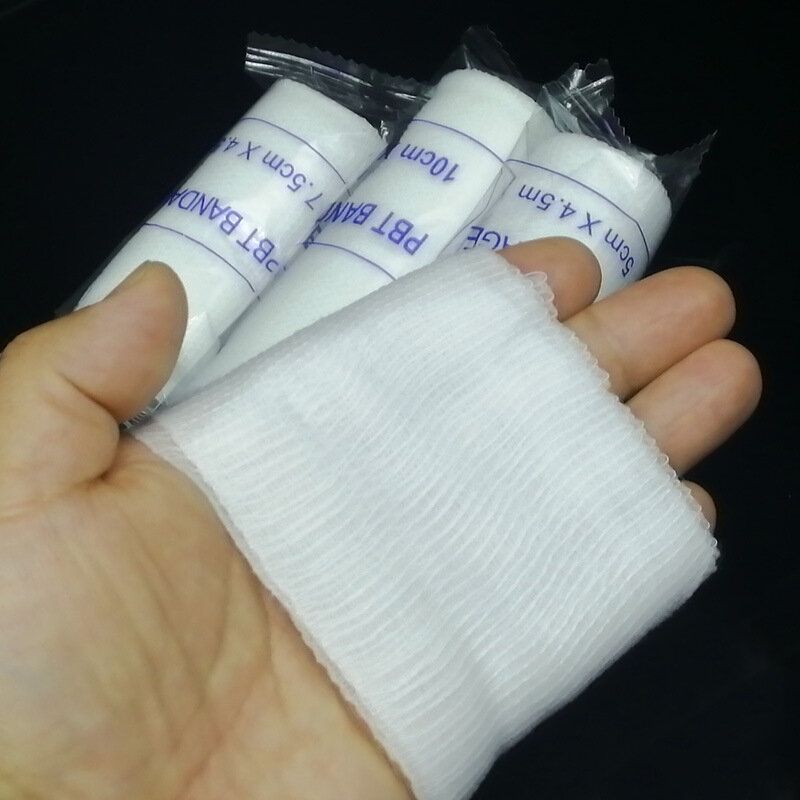 Bandage élastique en PBT, trousse de premiers soins, rouleau de gaze, élasthanne pour les plaies, soins d'urgence, 4.5m, 6 pièces
