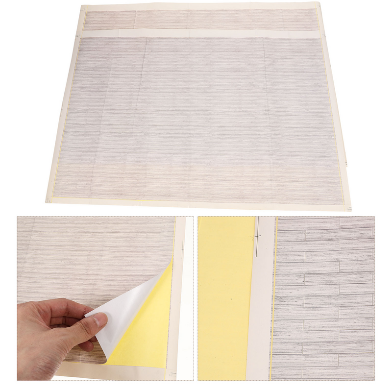 2 Pcs Dollhouse Floor Wallpaper Paper for Furniture Floorboards Flooring