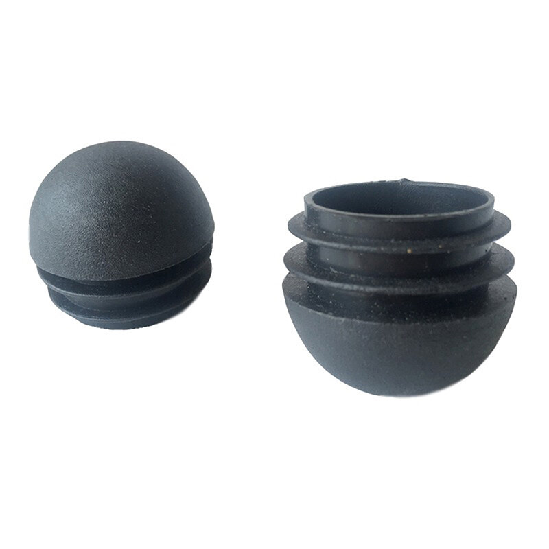 Round Head Plug Foot Pad Black Plastic Ball Plug Dustproof/rust Proof/protective Ground Pipe Plug 16mm/19mm/22mm/25mm