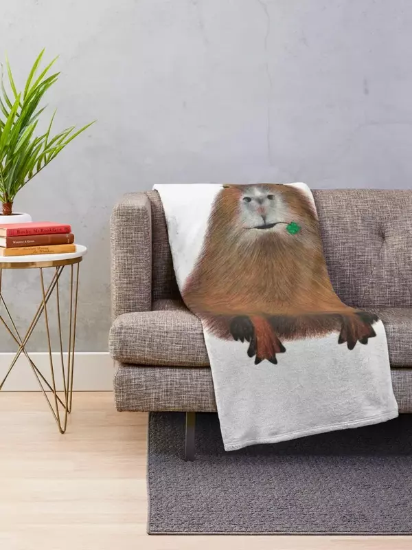 Capybara hochwertige, handgemachte Illustration werfen Decke Sofa Quilt einzelne Decken