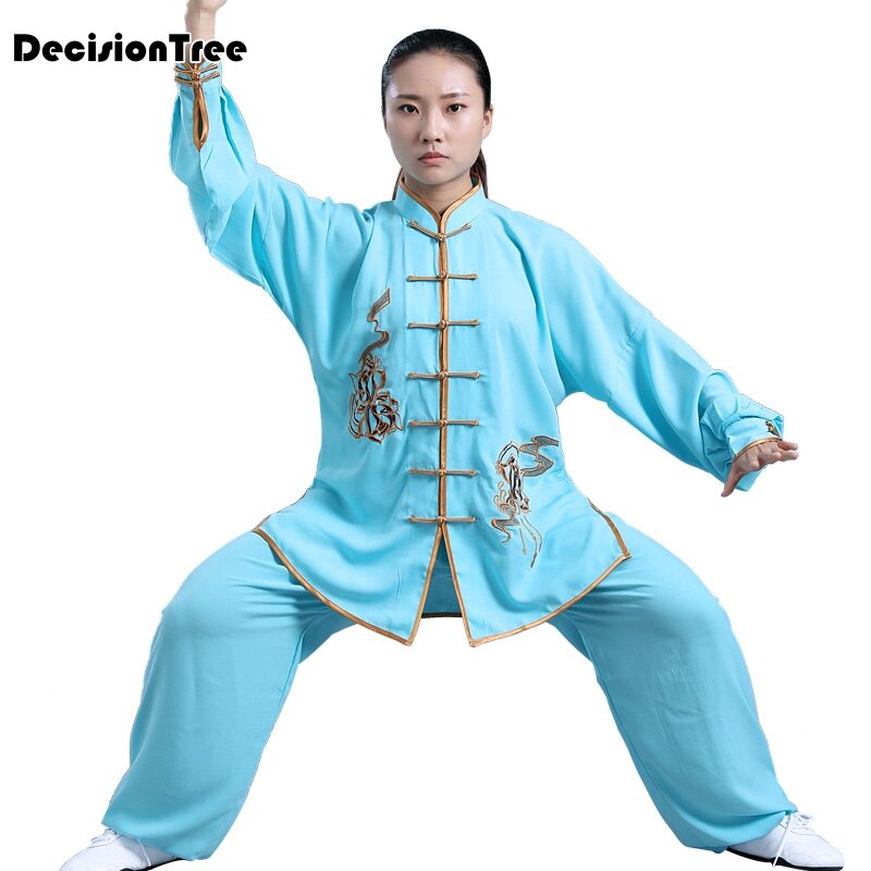 Fato de manga comprida uniforme wushu para homens e mulheres, artes marciais, kungfu, wing chun, roupas tai, ioga, 2023
