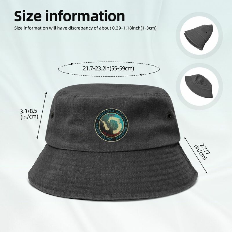 The Antarctica Research Program Outpost Bucket Hat para homens e mulheres, marca de luxo, novo, 31