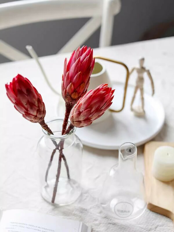 Натуральный Снежный Лотос, сушеный красный цветок, роскошное украшение для гостиной, вечный цветок, цветок принцессы