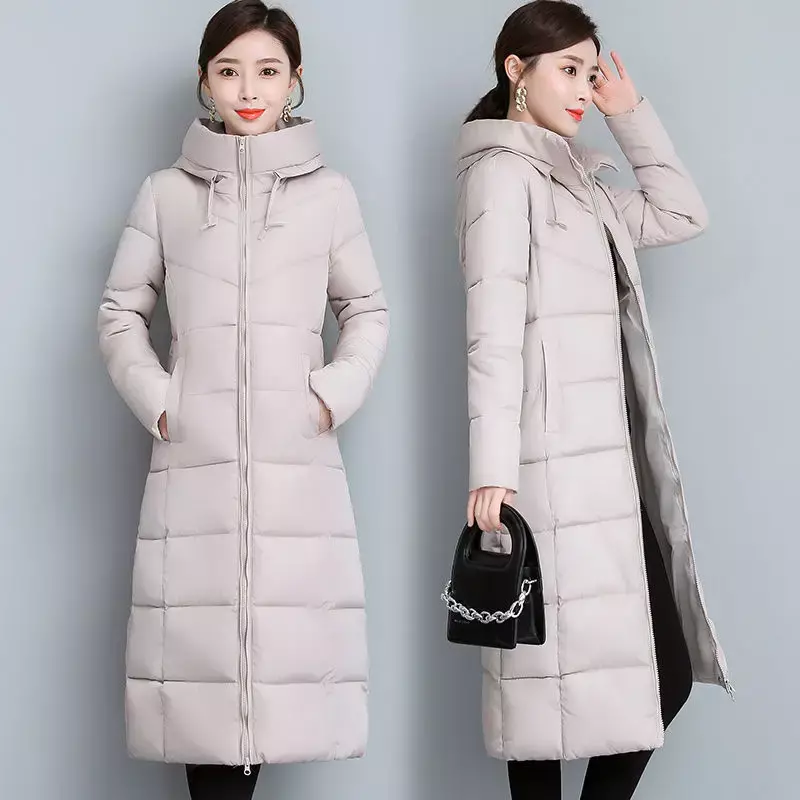 女性の長くてふくらんでいるジャケット,パーカー,韓国のジャケット,冬のコート,2021