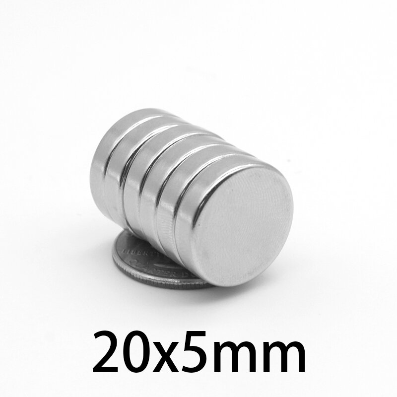 2/5/10/15/20/30 pz 20x5mm magnete al neodimio rotondo terre Rare N35 magnete di ricerca disco 20x5mm magnete permanente 20*5mm