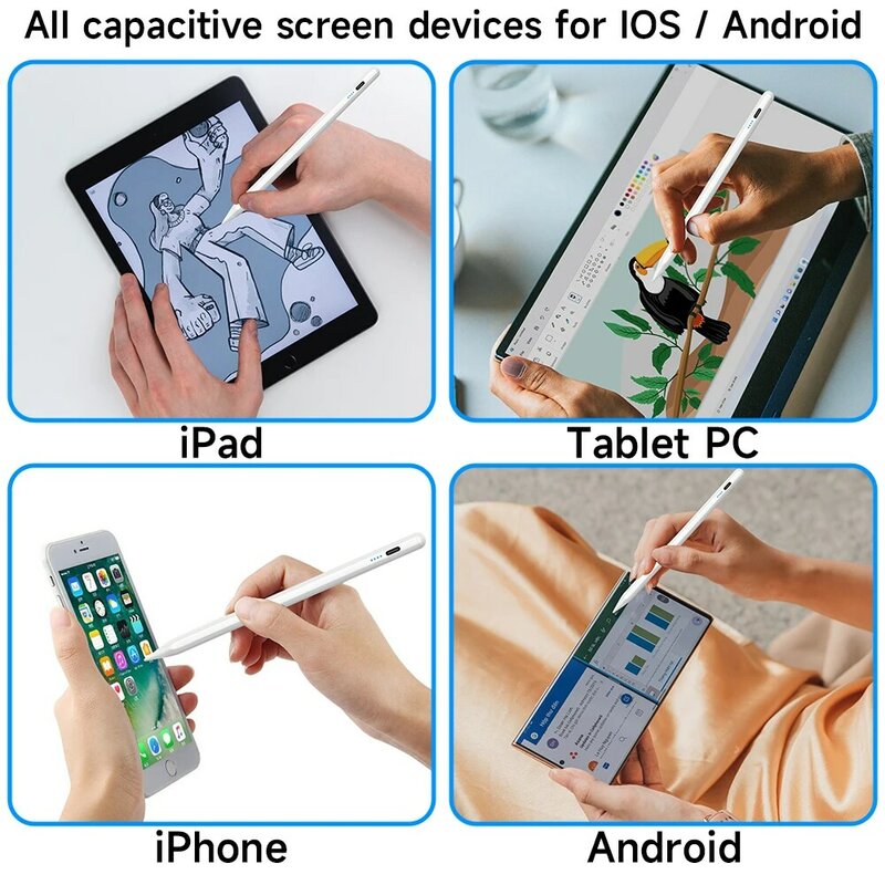 ユニバーサル静電容量式タッチスクリーンペン,Android,iOS,iPad, Apple, Huawei, Xiaomi電話用の描画ペン