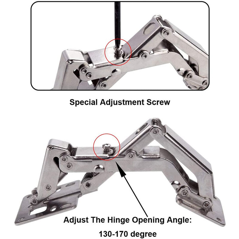 2Pcs American Face Frame Hidden Concealed Hinges, 170 Degrees Kitchen Cabinet Door Soft Closing Full Overlay