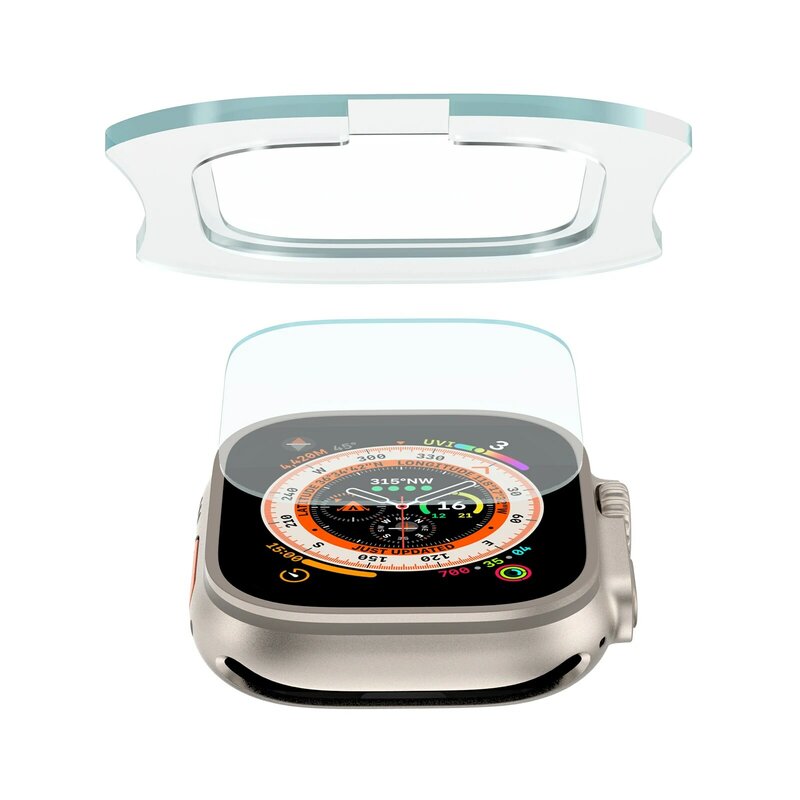 Kaca Tempered untuk Jam Tangan Apple Pelindung Layar Ultra 49Mm dengan Alat Film Stik Otomatis untuk Aksesori IWatch Ultra Pro 49Mm