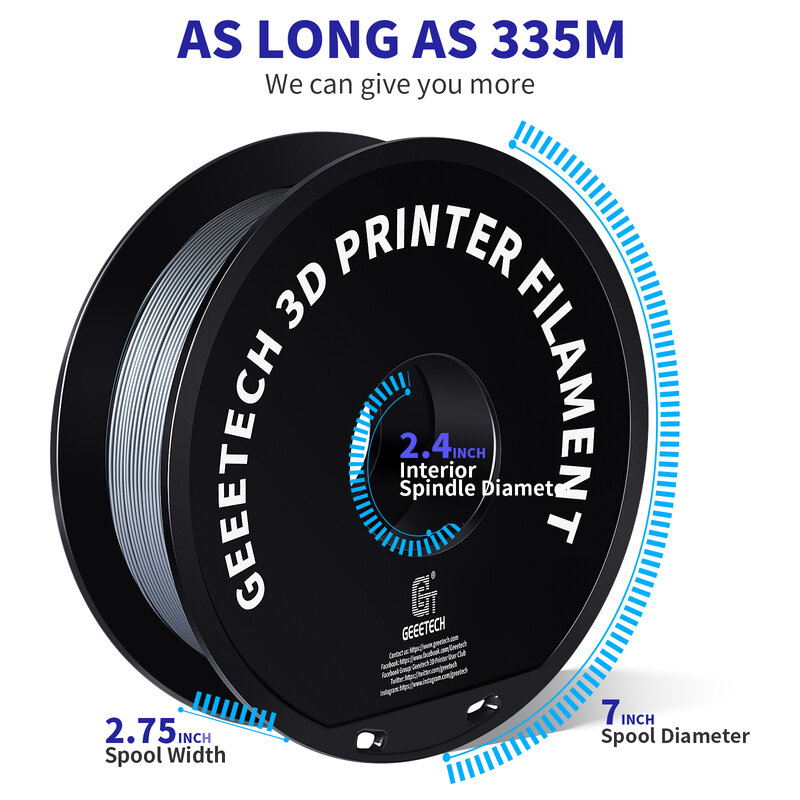 GEEETECH 1kg 1.75mm 1KG (2.2LBS) Zuiver PETG, 3D Printer Filament, Vacuümverpakking, wirwar-vrij, 3d druk materialse