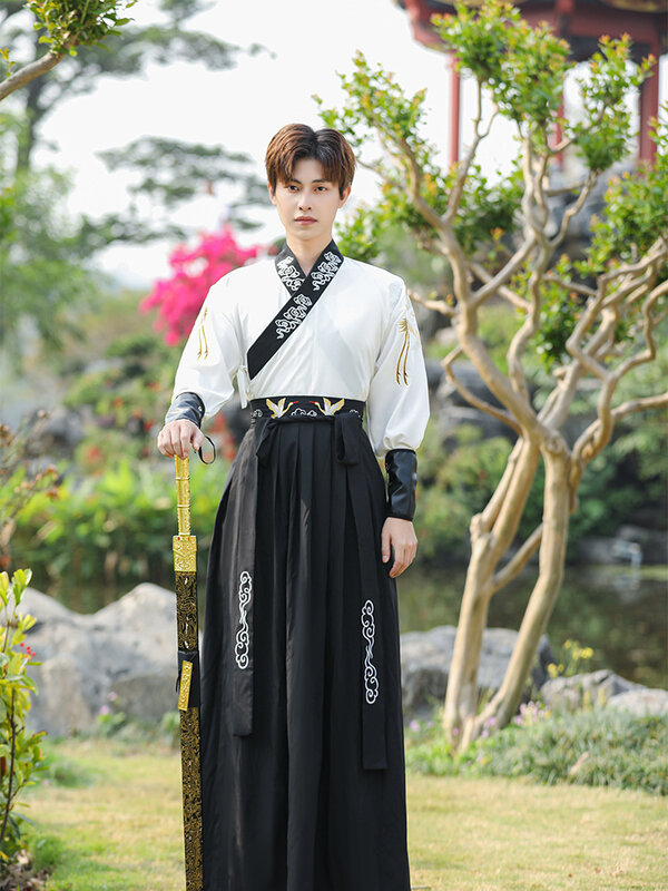 Hanfu bordado tradicional para hombres, vestidos Hanfu, ropa china, vestido folclórico, espadachín de la dinastía Han, disfraz de Cosplay de Halloween