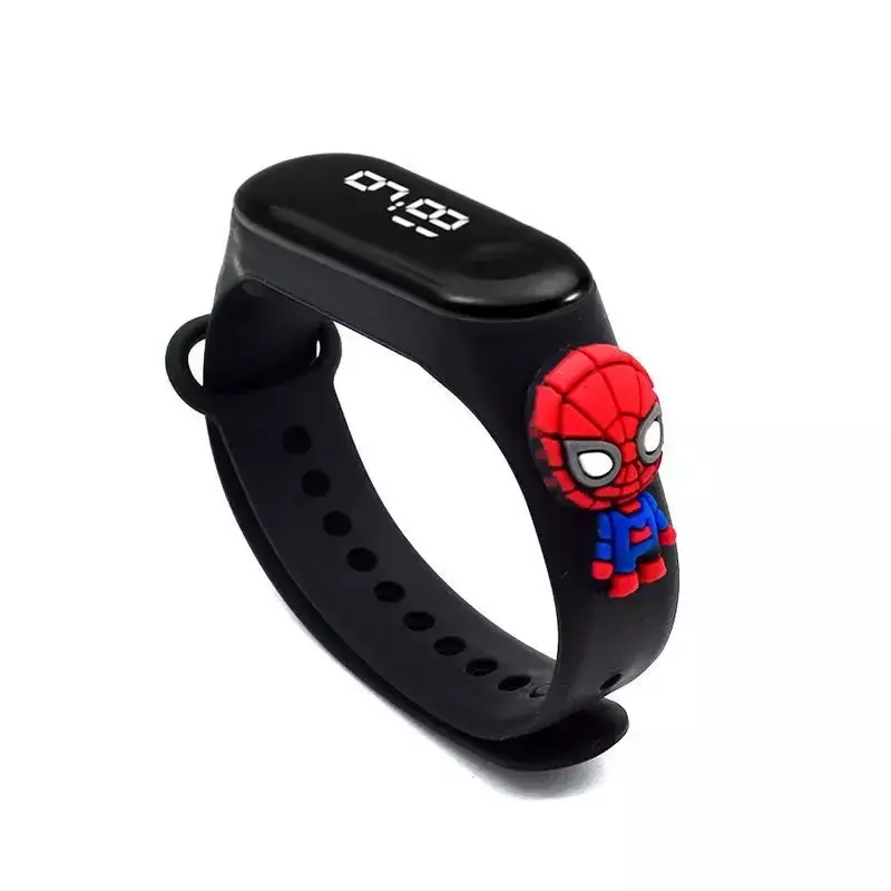 Disney Spider-Man Jam Tangan Digital Anak Film Marvel Spiderman Jam Tangan Anak Jam Tangan Olahraga Sentuh Elektronik LED Kedap Air Hadiah